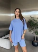 Жіночий прогулянковий костюм (футболка+велосипедки) Uaclothes 46 Блакитний (like38011-184431350) - изображение 2