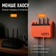 Настінний тримач для Wi-Fi роутера полиця для роутера 3D друк коробка органайзер помаранчевий - зображення 5