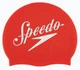 Шапка для плавания Speedo красная белая силиконовая унисекс для тренировок и соревнований - изображение 1