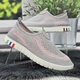 Мокасины женские Ok Shoes серые с розовым текстильные сетка 41р (26 см) 8461 - изображение 1