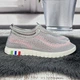 Мокасины женские Ok Shoes серые с розовым текстильные сетка 41р (26 см) 8461 - изображение 4