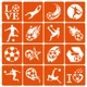 Набор трафаретов для био-тату "Футбол" (football-simple-16) 16 шт, 6х6 см - изображение 1
