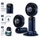 Вентилятор портативний акумуляторний Led Digital Display Fan USB з підставкою для телефону та дисплеєм синій - зображення 1