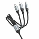 Кабель USB 3 в 1 Lightning Micro-USB Type-C 1м 2,4А HOCO X102 черный для зарядки и передачи данных - изображение 6