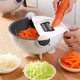 Овочерізка багатофункціональна Basket Vegetable Cutter з контейнером, кухонна тертка з насадками для нарізання овочів - зображення 10