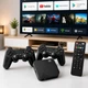 Приставка смарт M8 Mini Android 9.0+ Game с 2 джойстиками, TV Box WiFi медиаплеер для телевизора с поддержкой Google Play, игровая консоль с беспроводными геймпадами и картой памяти 64ГБ Черная, 400-M8 - изображение 1