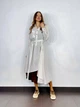 Женское платье рубашка асимметричное в полоску с поясом Катрин PARI MKPR305079 - 58, Молочний - изображение 3