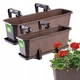 Zestaw skrzynek balkonowych KADAX Oste 60 cm + 40 cm z uchwytami i podstawkami Brązowy (K8217) (5903699475096) - obraz 3