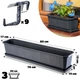 Doniczka balkonowa z uchwytami Kadax Oste 80 cm 3 szt Grafitowa (K8233) (5903699475256) - obraz 2