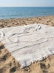 Пляжное покрывало большое коврик пляжный плед Breeze Beige мягкая пляжная подстилка одеяло для пляжа 170 * 200 см хлопок - изображение 4