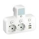 Мережевий розгалужувач J23 з LED-нічником, 2 розетки + USB + Type-C, білий (Ju-0257/МК) - зображення 3