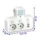 Мережевий розгалужувач J23 з LED-нічником, 2 розетки + USB + Type-C, білий (Ju-0257/МК) - зображення 7