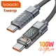 Кабель Type-c - Type-c 100W 1М Toocki Display PD3.0 QC4.0 FCP AFC - Space Gray TXCTT 1-ZX0G - изображение 1