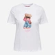 Футболка хлопковая женская ONLY 15375338 M Bright White/Beary fabulous (5715869752759) - изображение 3