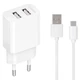 Зарядний пристрій Gelius Simple GP-HC059 12W/2.4A 2USB + кабель Type-C White - изображение 2