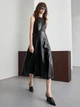 Платье из эко-замши Shein sz25071169502961622 L черное (100009998) - изображение 3
