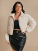Стеганная куртка Shein sz2407151522533134 1XL бежевая (100009838) - изображение 3