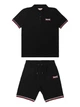 Комплект чоловічий поло+шорти Lonsdale CHILLINGHAM 117899-1519 XL Black/White/Red (4070376001006) - изображение 1