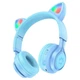 Навушники бездротові Hoco W39 Cat Ear Bluetooth blue - зображення 1