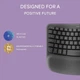 Бездротова ергономічна клавіатура Logitech Wave Keys з підставкою під зап’ястя, Bluetooth/USB, QWERTZ, графіт - зображення 2