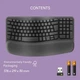 Бездротова ергономічна клавіатура Logitech Wave Keys з підставкою під зап’ястя, Bluetooth/USB, QWERTZ, графіт - зображення 4