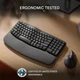 Бездротова ергономічна клавіатура Logitech Wave Keys з підставкою під зап’ястя, Bluetooth/USB, QWERTZ, графіт - зображення 8