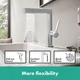 Змішувач hansgrohe Finoris 76063000 з висувним душем, 2 типи струменя та зливним гарнітуром push-open, хром - изображение 3