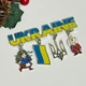 Магніт сувенірний Ukraine з підвісними елементами (прапор, тризуб, козаки) | Патріотичний магніт - зображення 2