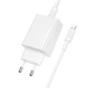 Сітковий зарядний пристрій з кабелем BOROFONE BAS75A Source single port PD30W Charger Set (C to iP) (EU) White (6941991122842) - зображення 3