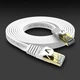 Интернет кабель Ethernet Cat7 Veetop 5 м (RJ45, 10 Гбит/с), плоский LAN кабель STP экранированный, белый - изображение 1