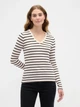Лонгслив длинный женский Gap 148606474 S Черный/Молочный (1159860572) - изображение 1