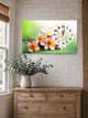 Картина на холсте MAKO Frangipani Green с часами 30×53 см бесшумный плавный ход кварцевый механизм 3053-035 - изображение 3
