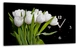 Картина на холсте MAKO Tulips Black с часами 30×53 см бесшумный плавный ход кварцевый механизм 3053-003 - изображение 1