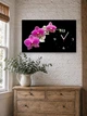 Картина на холсте MAKO Orchid Pink Black с часами 30×53 см бесшумный плавный ход кварцевый механизм 3053-017 - изображение 3