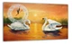 Картина на холсте MAKO Swans Sunset Orange с часами 30×53 см бесшумный плавный ход кварцевый механизм 3053-026 - изображение 1