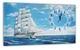 Картина на холсте MAKO Ship Sea Blue с часами 30×53 см бесшумный плавный ход кварцевый механизм 3053-007 - изображение 1