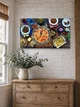 Картина на холсте MAKO Food Table Pizza с часами 30×53 см бесшумный плавный ход кварцевый механизм 3053-048 - изображение 3