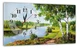 Картина на холсте MAKO Landscape River Green с часами 30×53 см бесшумный плавный ход кварцевый механизм 3053-006 - изображение 1