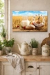 Картина на холсте MAKO Bread Milk Wheat Field с часами 30×53 см бесшумный плавный ход кварцевый механизм 3053-072 - изображение 2