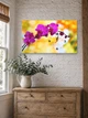 Картина на холсте MAKO Orchid Pink Light с часами 30×53 см бесшумный плавный ход кварцевый механизм 3053-033 - изображение 2