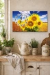 Картина на холсте MAKO Sunflowers Field Sky с часами 30×53 см бесшумный плавный ход кварцевый механизм 3053-064 - изображение 2