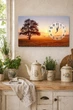Картина на холсте MAKO Sunset Tree Orange с часами 30×53 см бесшумный плавный ход кварцевый механизм 3053-011 - изображение 2