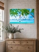 Картина на холсте MAKO Tropical Palm Sea с часами 30×53 см бесшумный плавный ход кварцевый механизм 3053-022 - изображение 3