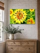 Картина на холсте MAKO Sunflower Close Yellow с часами 30×53 см бесшумный плавный ход кварцевый механизм 3053-063 - изображение 3