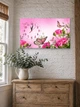 Картина на холсте MAKO Roses Butterflies Pink с часами 30×53 см бесшумный плавный ход кварцевый механизм 3053-037 - изображение 2