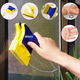 Магнитная щетка для мытья окон с двух сторон Magnetic Double side Cleaner 40мм со страховочным шнуром желто-синяя - изображение 3
