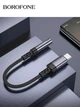 Перехідник BOROFONE USB Type-C на AUX 3.5 мм DAC 48kHz, аудіоадаптер Type-C to Jack 3.5 для навушників і мікрофона, Hi-Fi Чорно-сірий - зображення 7