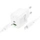 Сітчастий зарядний пристрій Hoco CS55A Surplus PD30W+QC3.0 (1USB-A/1C) + кабель Type-C to Lightning White - зображення 2