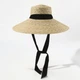 Летняя соломенная шляпа LUXURY SHADE с широкими полями и лентой черной - изображение 7