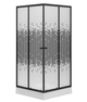 Душова кабіна Kroner Eifel 90×90 см, низький піддон, чорний профіль, скло з малюнком - зображення 1